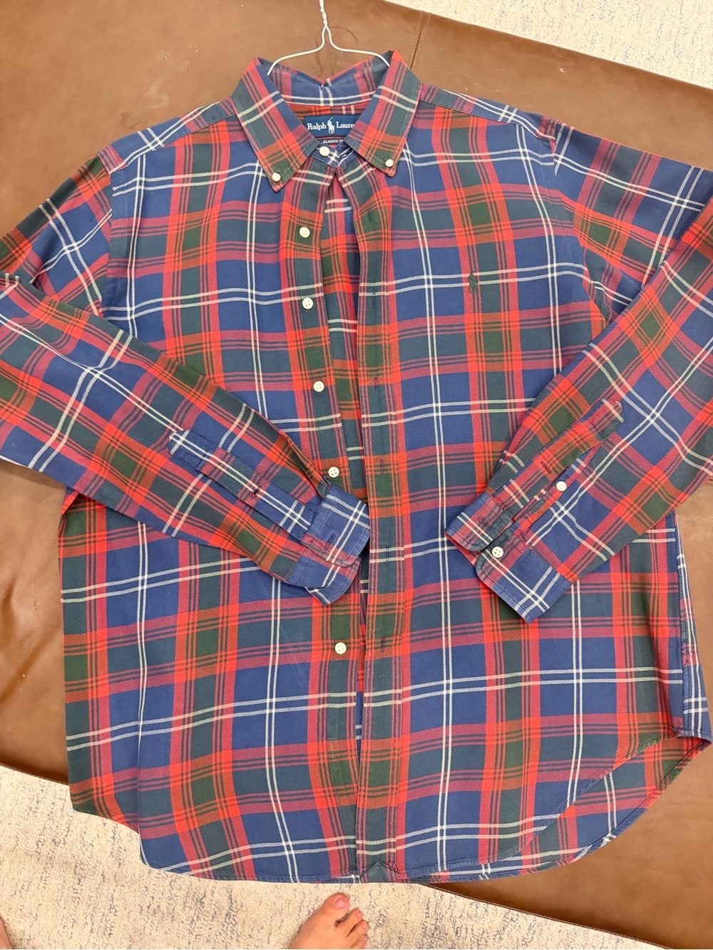 Ralph Lauren Red, Navy & Green Plaid Button-Down Shirt